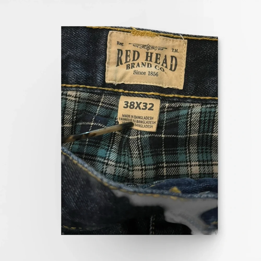 REDHEAD DARK BLUE FLANNEL LINED WINTER DENIM JEANS GREAT COND 38 x 32